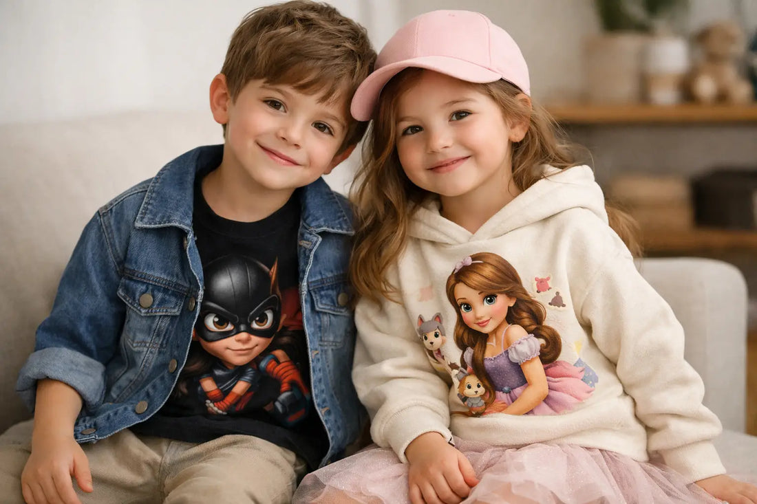 Ropa infantil de caricaturas con estilo real