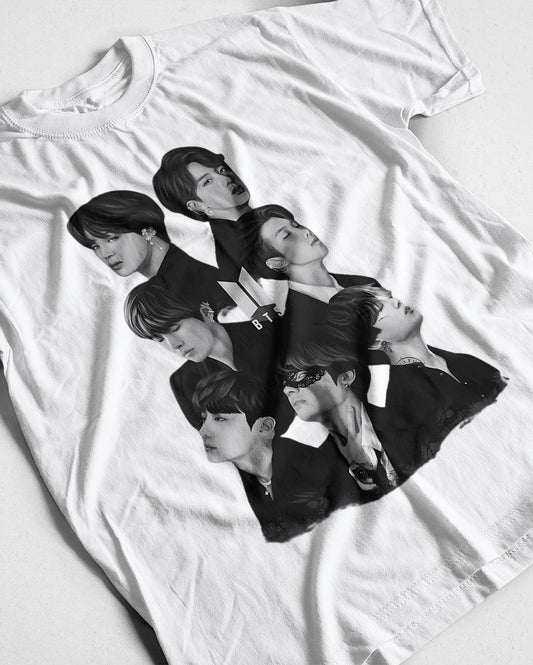 Polera BTS - ARMY en Blanco y Negro