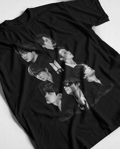 Polera BTS - ARMY en Blanco y Negro